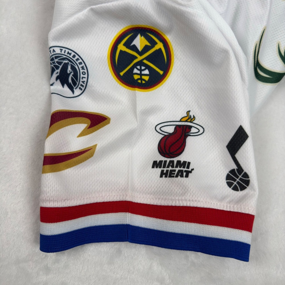 NBA Ultra Game Mens All Over Team Logo Baseball Jersey White Medium New $85 - Picture 3 of 9
